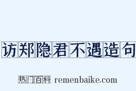 访郑隐君不遇造句是什么意思的图片